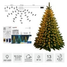 LED lučke z obročem, 2,2 m, 352 lučk, toplo bela svetloba, za notranjo/zunanjo uporabo *8073