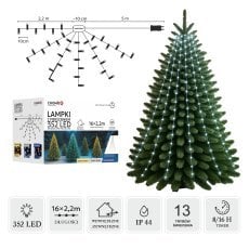 LED-lučke z obročem, 2,2 m, 352 LED, hladno bele, za notranjo/zunanjo uporabo *8080