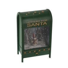Chomik - Božični poštni nabiralnik 25 x 15 x 40 cm z LED-glasbenim mehanizmom – zelen – z medenjakom in božičnimi drevesci *3905
