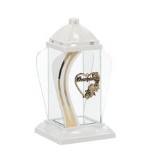 Lampion v obliki srca, bel, 30 cm *4147