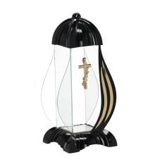 Črna svetilka Lampion M Cross 39 cm *4178