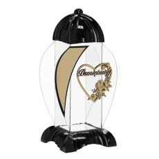 Črna svetilka Art Deco v obliki srca 39 cm *4185