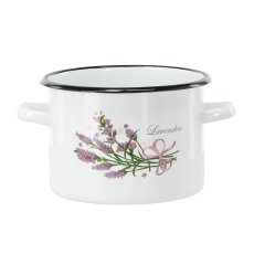 Emajliran lonec 3 l, 18 cm, bel, sivka *4369