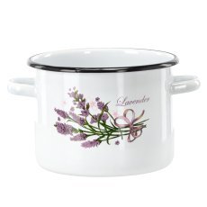 Emajliran lonec 4,5 l, 20 cm, bel, sivka *4376