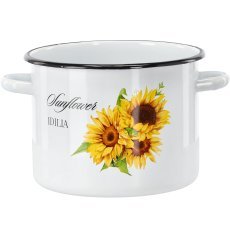 Bel emajliran lonec s sončnico, 5,5 l, 22 cm *4437