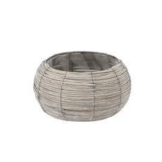 Okrogla pletena košara 39 x 21 cm, siva *0937