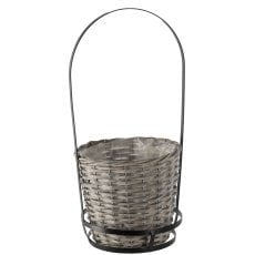 Chomik - Pleten okrasni lonec z metalnim ročajem, 53 cm - SIL3455
