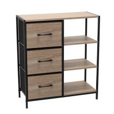 Omara s 3 predali iz blaga in policami, 70 x 30 x 80 cm *5312