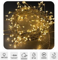 Chomik - Mikro LED svetlobna veriga Cluster 400L, toplo bela, 3+6 m - LED6908