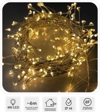Chomik - Mikro LED svetlobna veriga Cluster 400L, toplo bela, 3+6 m - LED6908
