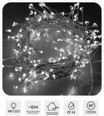 Chomik - Mikro LED svetlobna veriga Cluster 400L, hladno bela, 3+6 m - LED6915