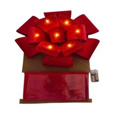 Rdeča božična pentlja za vrata z LED-osvetlitvijo 40 x 40 cm *8360