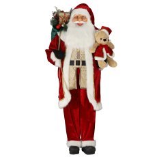 Stoječi Božiček z medvedkom – LED, melodija, 220 cm *8933