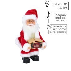 Božiček z zabojčkom »Merry Christmas« – glasbeni, 30,5 cm *9404