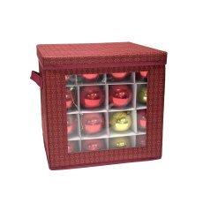 Rdeči organizator za shranjevanje božičnih okraskov 33 x 33 x 33 cm *9718