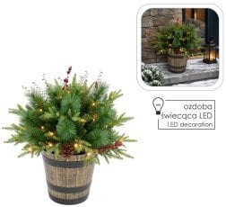 Božična LED-dekoracija – Aranžma v loncu 60 cm - DEL1581
