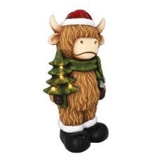 Chomik - Božična figurica – Višavsko govedo z LED-božičnim drevescem - GOT3967