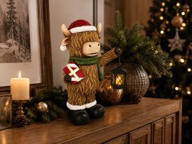 Božična figurica – višavsko govedo z LED-lampionom 25,3 x 15,9 x 41,8 cm *3974
