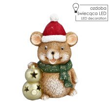 Božična figurica – hrček z LED-kroglicami 23 x 17 x 33 cm *4087