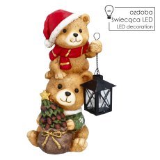 Božična figurica – medvedka z LED-lučko 20 x 19 x 37 cm *4100
