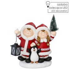 Božična figurica – otroci z LED-lampionom, 24,3 x 16 x 44,8 cm *4131
