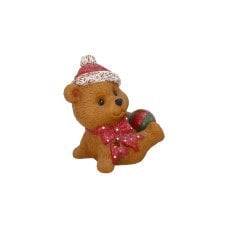 Chomik - Božična figurica – Medvedek z LED-žogo - GOT4179