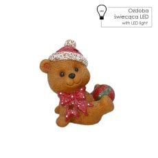 Chomik - Božična figurica – Medvedek z LED-žogo - GOT4179