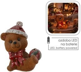 Božična figurica – Medvedek z LED-žogo - GOT4179
