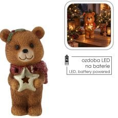 Božična figurica – Medvedek z LED-zvezdo - GOT4193