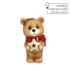 Božična figurica – medvedek z LED-zvezdo 12,5 x 12,5 x 22,5 cm *4193