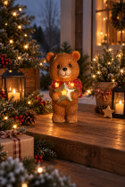Chomik - Božična figurica – Medvedek z LED-zvezdo - GOT4193