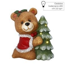 Chomik - Božična figurica – Medvedek z LED-jelko - GOT4209