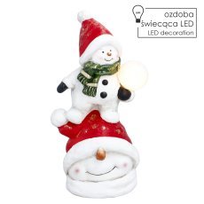 Božična figurica – snežak z LED-kroglo 26 x 20 x 47 cm *4216