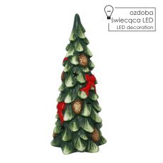 Božična figurica – božično drevo z LED-pentljami, 13,8 x 13,8 x 31,8 cm *4377