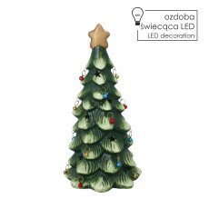 Božična figurica – jelka z LED-okrasnimi kroglicami 14,5 x 12,5 x 28,5 cm *4391