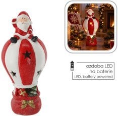 Božična figurica – Božiček na balonu z LED-osvetlitvijo - GOT4438
