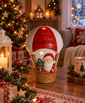 Chomik - Božična figurica – Božiček v balonu "Merry Christmas" z LED-osvetlitvijo - GOT4445