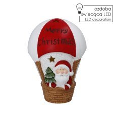 Božična figurica – Božiček v balonu »Merry Christmas« z LED-osvetlitvijo, 23 x 23 x 35 cm *4445
