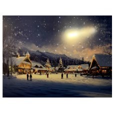 LED-slika na platnu – zimsko mestece 60 x 40 x 3,2 cm *3776