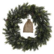 Chomik - Rahlo zasnežen božični venec z LED-osvetlitvijo, 40 cm - HIN4537