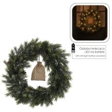 Rahlo zasnežen božični venec z LED-osvetlitvijo, 40 cm - HIN4537