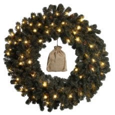 Chomik - Božični venec z učinkom ivja in LED-osvetlitvijo, 50 cm - HIN4544