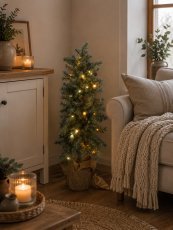 Umetna zasnežena božična jelka v lončku z LED-osvetlitvijo, 85 cm *4568