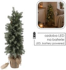 Umetna zasnežena božična jelka v lončku z LED-osvetlitvijo, 85 cm - HIN4568