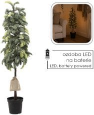 Umetna zasnežena božična jelka v loncu z LED-osvetlitvijo, 105 cm - HIN4575