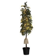 Chomik - Umetna zasnežena božična jelka v loncu z LED-osvetlitvijo, 105 cm - HIN4575