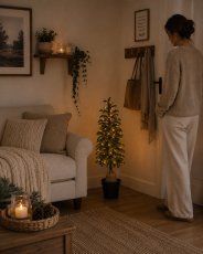 Umetna zasnežena božična jelka v loncu z LED-osvetlitvijo, 105 cm *4575