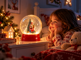 Chomik - Božična LED snežna krogla z glasbenim mehanizmom - SOL3875