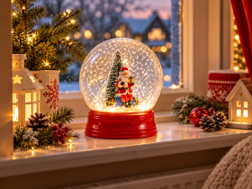 Chomik - Božična LED snežna krogla z glasbenim mehanizmom - SOL3875
