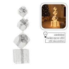 Chomik - Božični okras – Srebrna darila LED 100 cm, 70 lučk, topla bela - LED5749